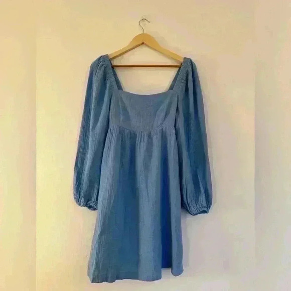 NWT J. Crew Mini Dress, Size XS | J Crew Square Neck Soft Gauze Dress - Picture 4 of 6